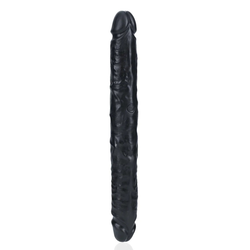 Real Rock Double Gode Straight Slim 30.5 x 3.5cm Noir